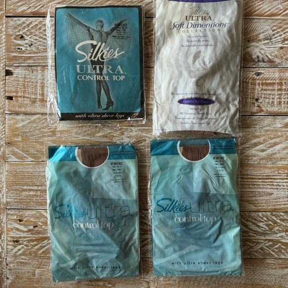 👠Vintage Silkies Control Top Pantyhose Nylons👠 ~4 pair - Picture 2 of 9